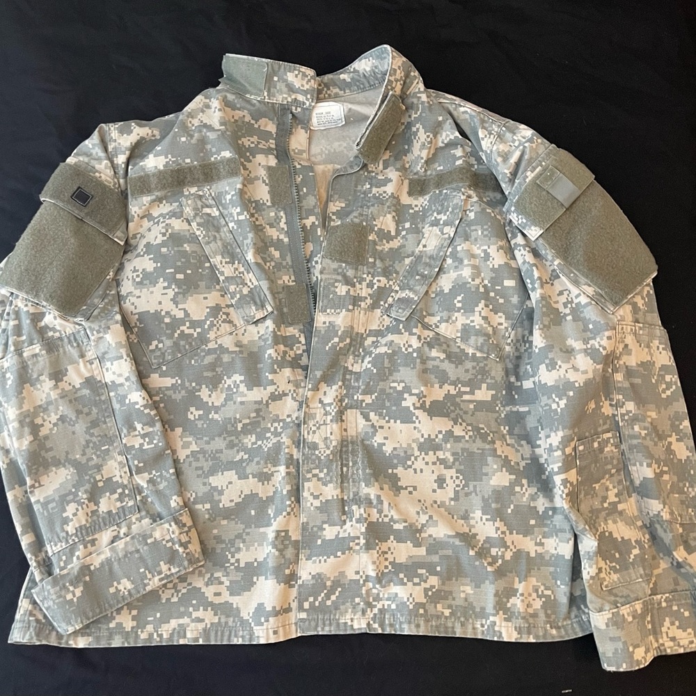 Military blouse jacket digital camouflage.